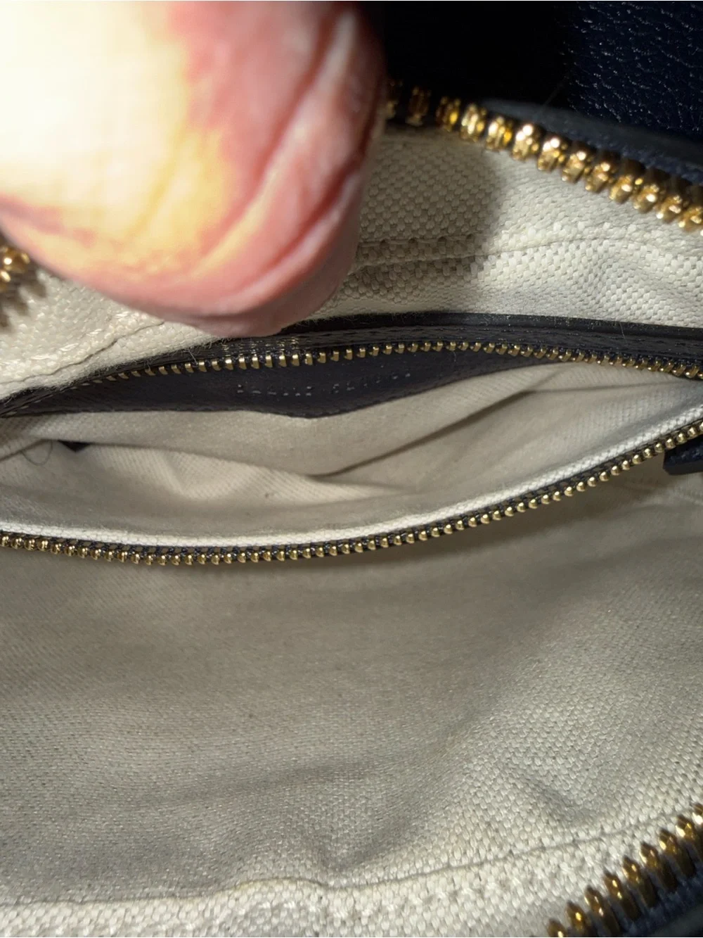 Gucci Navy Leather Crossbody with Red Stripe and Green Strap